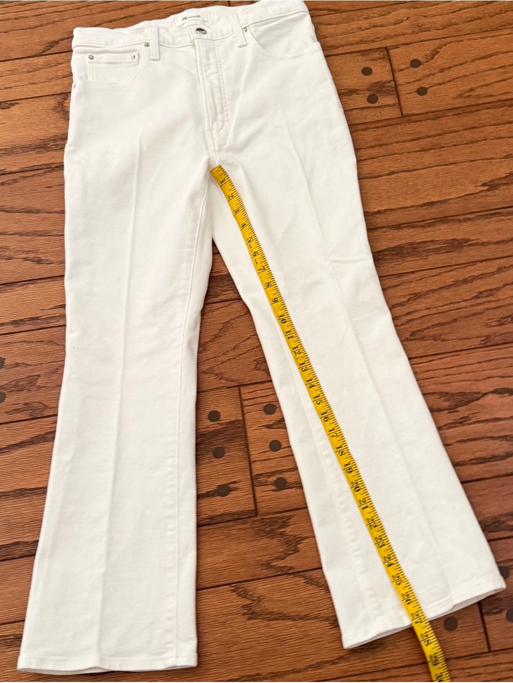 Madewell The Flare Crop Jean in Stretch White Denim Size 28 - Picture 12 of 12